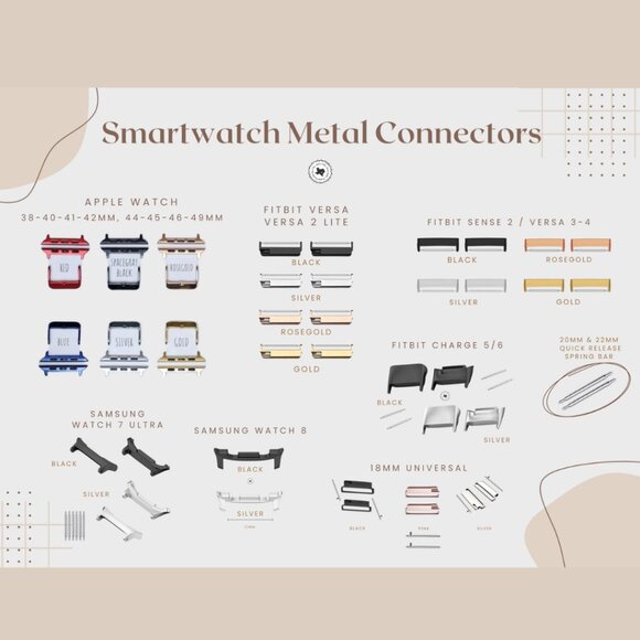 Pink Scrunchie Watch Band for Samsung, Fitbit, Apple Watch, Garmin, Gizmo - Picture 7 of 8